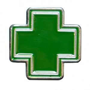hatpinGreenMedicalCross